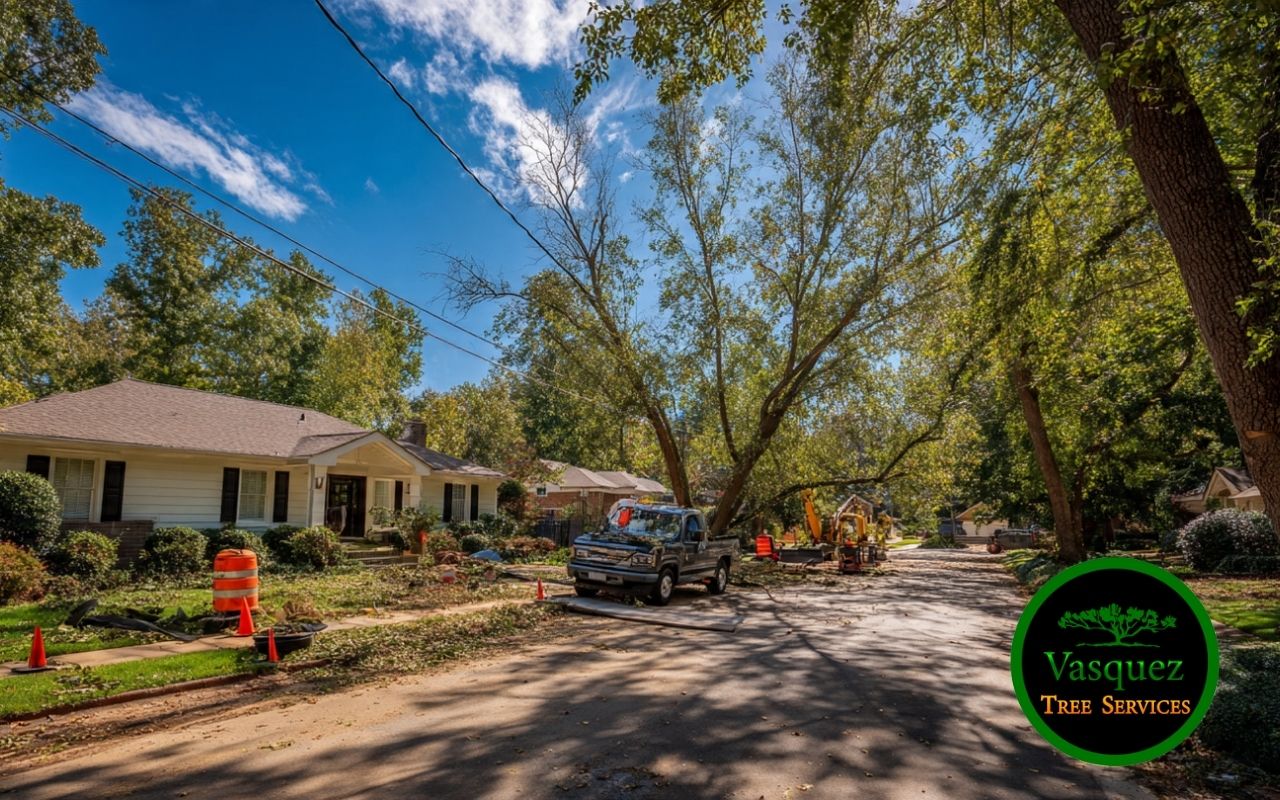same day tree removal in Little Rock with a secured work zone for homeowner safety