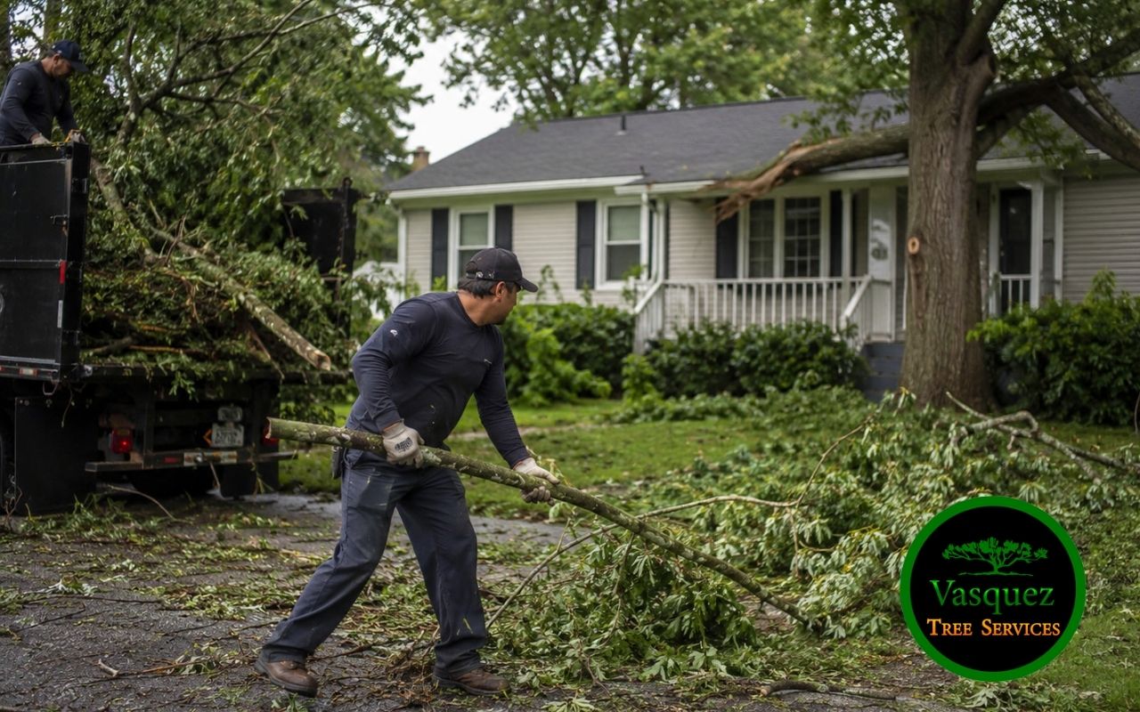 Local team providing storm tree cleanup after severe weather